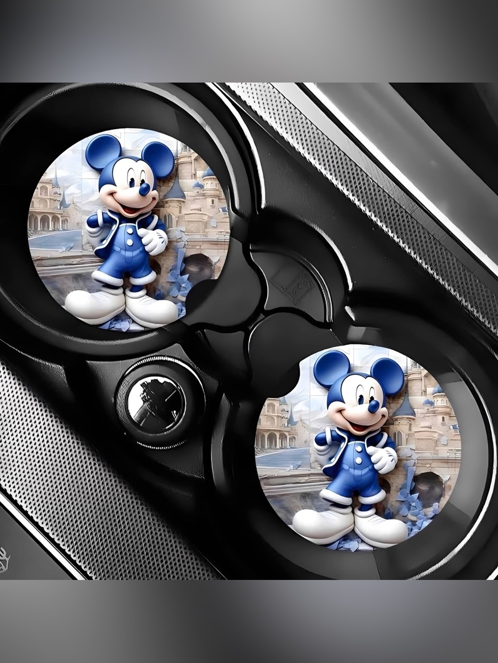 Blue Mickey Mouse Car Coasters Absorbent Set of (2)